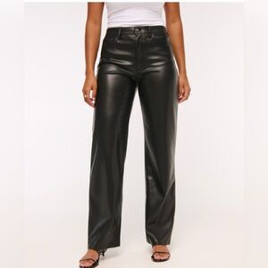 Abercrombie & Fitch Black Vegan Leather Trousers